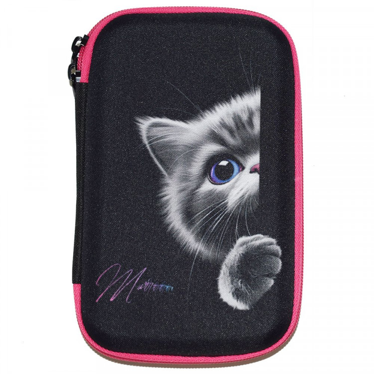 Пенал 1 отделение овальный (Stavia) Лапка и мордочка мультиколор 210х120х50мм арт.85265