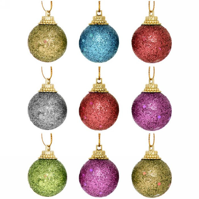 Набор шаров 03см 09шт/наб. "Посыпка из блесток" цв.асс. арт.201-0531