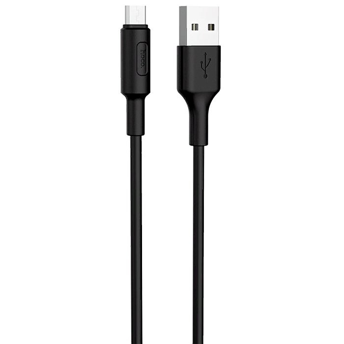 Кабель USB - микро USB HOCO X25, 1.0м, круглый, 2.4A, силикон, цвет: черный Кабель USB - микро USB HOCO X25, 1.0м, круглый, 2.4A, силикон, цвет: черный