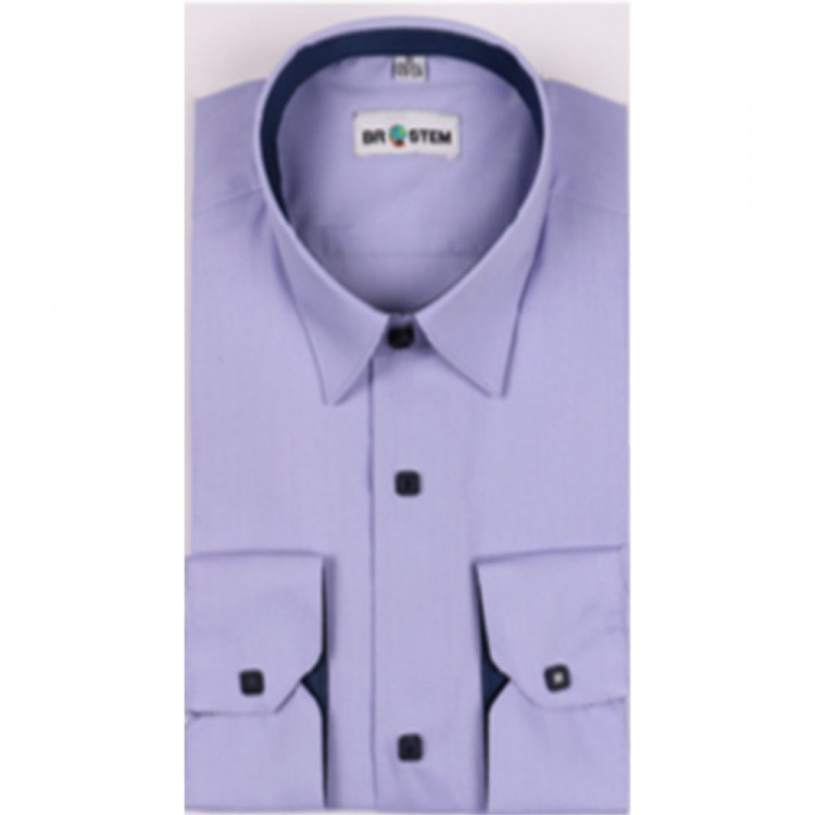 Сорочка подростковая приталенная длинный рукав размерный ряд 37/158-164 -41/176-182 цвет сирень Brostem арт.1LX212+5X** на кнопках Сорочка подростковая приталенная длинный рукав размерный ряд 37/158-164 -41/176-182 цвет сирень Brostem арт.1LX212+5X** на кнопках