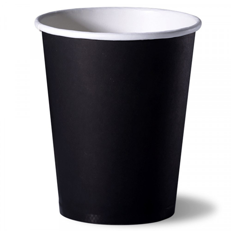 Стакан бумажный 200/260мл черный 10шт в упаковке