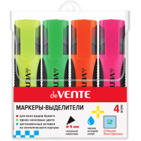 Набор текстовыделителей deVENTE 1-5мм, 4 цвета (желт/зел/оранж/роз) арт.5045329