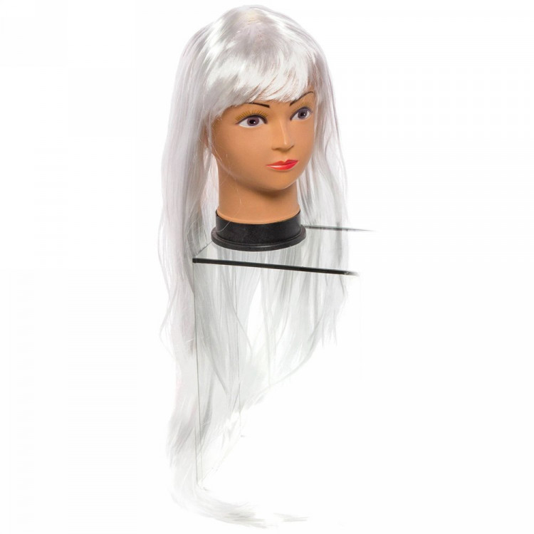 Парик карнавальный "Красотка" (длинные прямые локоны 90см) цв.белый, черный арт.772-040