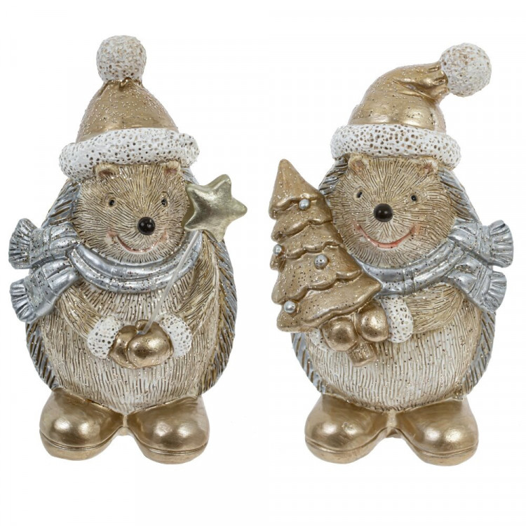 Статуэтка декоративная "Ёжик в шапочке и шарфе" 12см 2 вида арт.807940