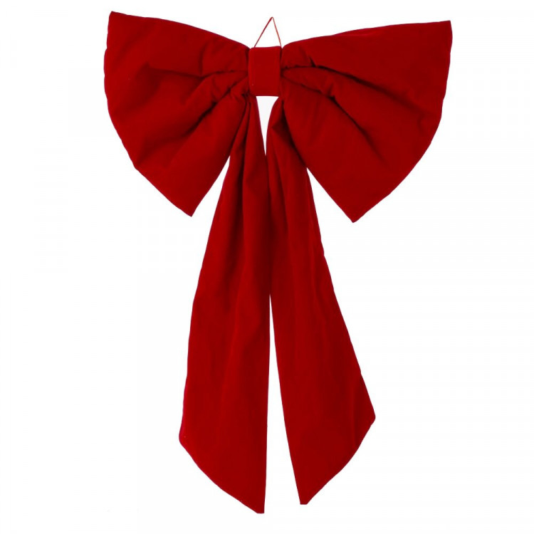 Украшение декоративное "Бант объёмный" 60*35см "Бархат" цв.красный арт.826099