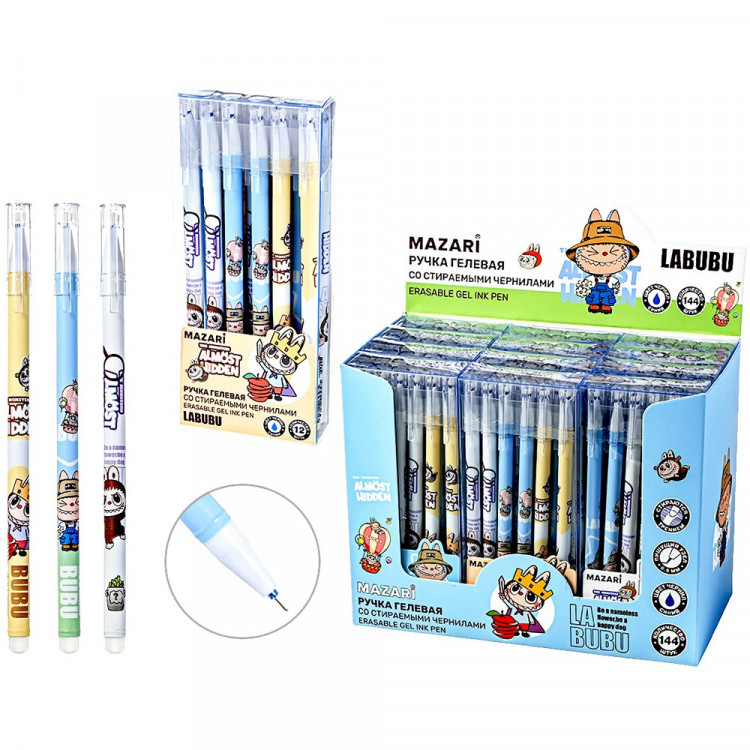 Ручка гелевая ПИШИ-СТИРАЙ (Mazari) Зубастик синий, 0,5мм арт.M-5855-70 Ручка гелевая ПИШИ-СТИРАЙ (Mazari) Зубастик синий, 0,5мм арт.M-5855-70