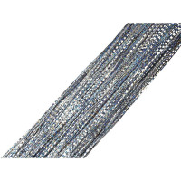 Дождь новогодний двуслойный рифленый 170см цв. голография серебро