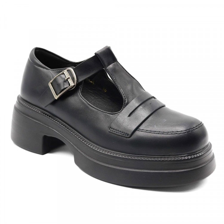 Туфли для девочки (Nalisha) черные верх-искусственная кожа подкладка- искусственная кожа артикул apb-68-5