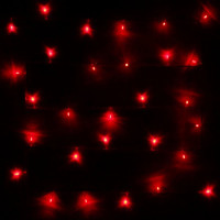 Гирлянда электрическая для дома точечная 24м 300LED цвет красный (светлый провод) 8режимов арт.128-006
