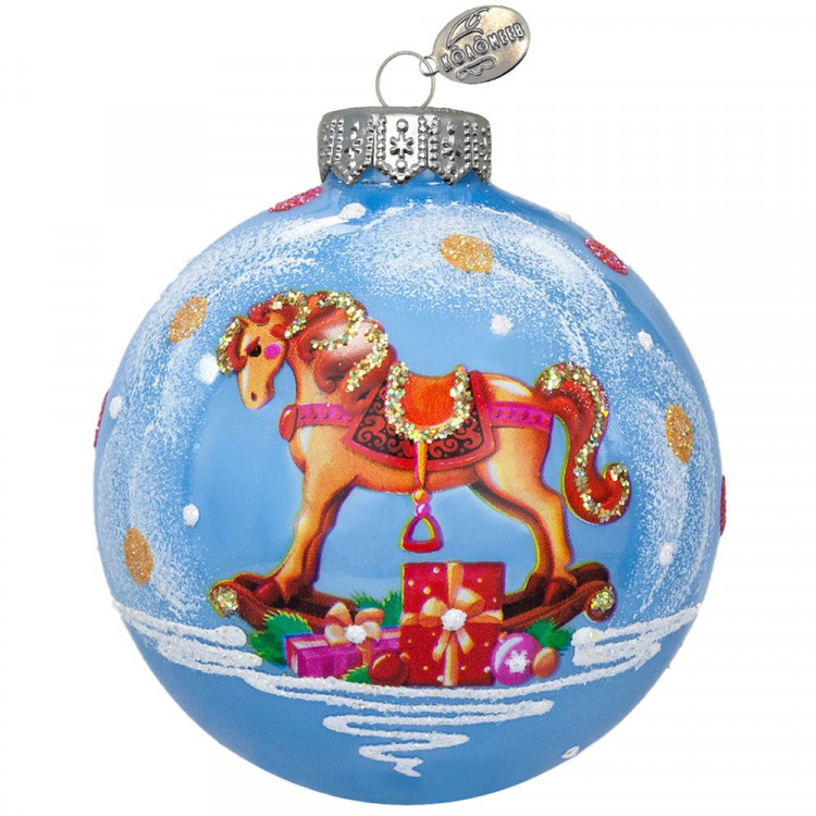 Шар стекло 06,5см (серия Символ года) "Лошадка детская" п/уп. арт.КУ-65-254017