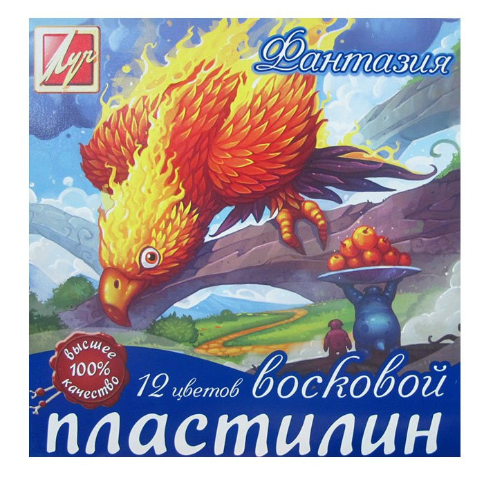 Пластилин восковой 12 цветов 180-210 грамм (ЛУЧ) ФАНТАЗИЯ картонная коробка арт 25C 1523-08