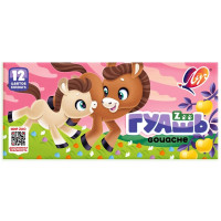 Гуашь 12 цветов (ЛУЧ) ZOO 15мл блок-тара арт 20С1356-08