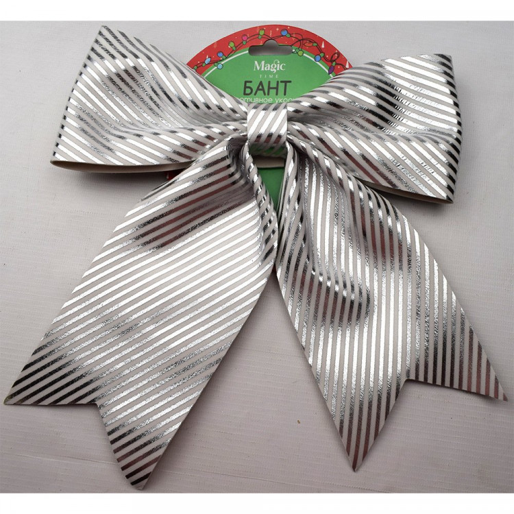 Украшение декоративное "Бант" 24*26см белый/золото арт.91217