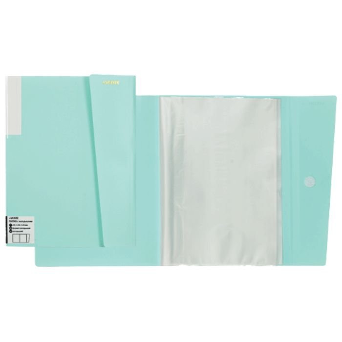 Папка 20 файлов 0,50мм пластик deVENTE Пастель (Pastel) бирюзовая арт.3101801 (Ст.40)