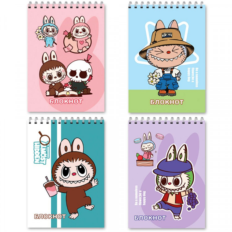 Блокнот А7 мягкая обложка на гребне 40 листов (Mazari) Зубастик ассорти арт.M-17336 Блокнот А7 мягкая обложка на гребне 40 листов (Mazari) Зубастик ассорти арт.M-17336