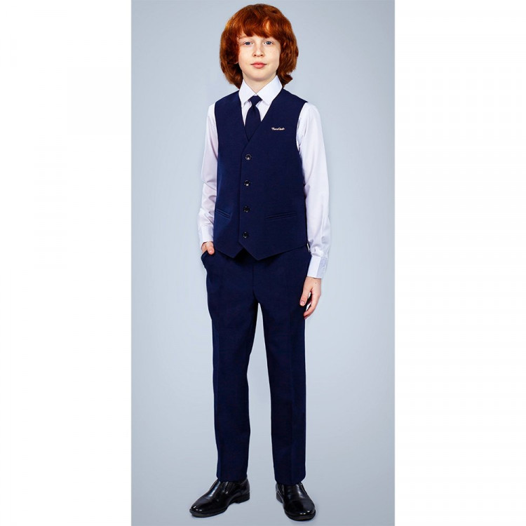 Жилет для мальчика (S&S) арт.ЖЛ-01/02 размерный ряд 36/128-42/146 цвет синий 3 полнота