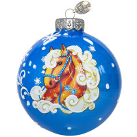 Шар стекло 06,5см (серия Символ года) "Лошадка кучерявая" п/уп. арт.КУ-65-254010