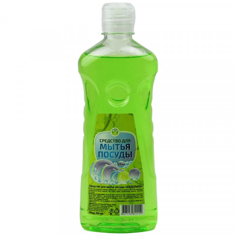Моющее средство для посуды Капелька 500мл пуш-пул Флор  (Ст.15)