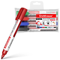 Маркер для доски ErichKrause LW-600 набор 4 штуки круглый 2,38мм 4 шт черн/красн/син/зелен арт.58362 (Ст.4)
