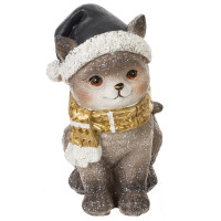 Статуэтка декоративная "Котёнок в шапочке и шарфе" 11см арт.824133