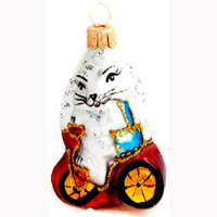 Украшение декоративное стекло "Кролик на велосипеде" п/у арт.ФУ-364