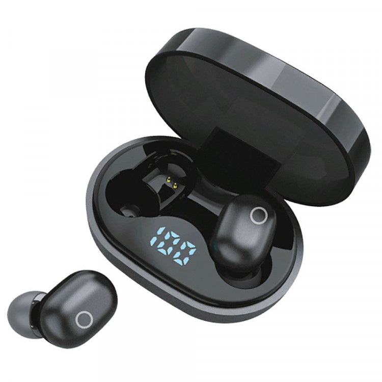 Наушники WALKER WTS-11(сенс.управление,независ.работа наушников,цифр.индикатор заряд) цв.черный