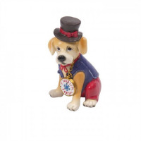 Статуэтка символ года Собака в цилиндре 10см арт.75586