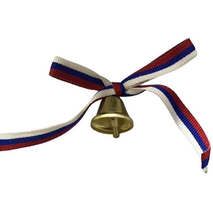 ВЫПУСКНОЙ Значок "Колокольчик с ленточкой" триколор арт.ZVM0000006