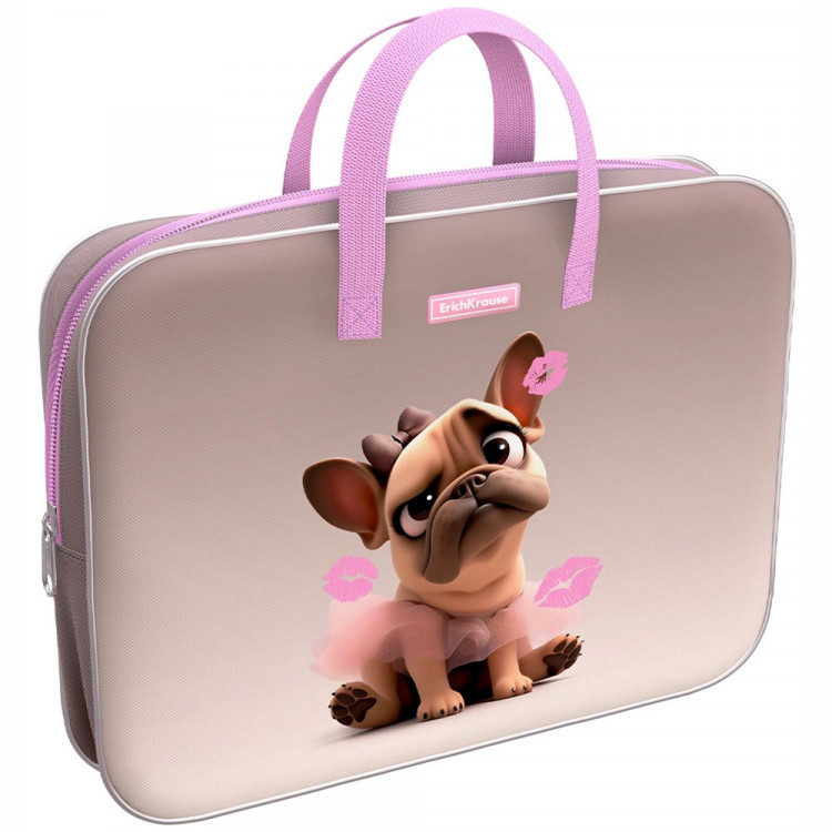 Папка А4 текстиль на молнии ручка-тесьма ErichKrause Френч арт.64983