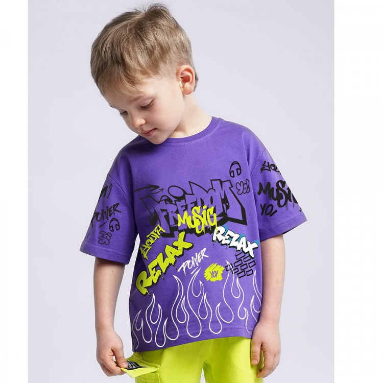 Футболка для мальчика (CLE) артикул 835769/60кд_п2 р.28/104-32/128 цвет фиолетовый Футболка для мальчика (CLE) артикул 835769/60кд_п2 р.28/104-32/128 цвет фиолетовый