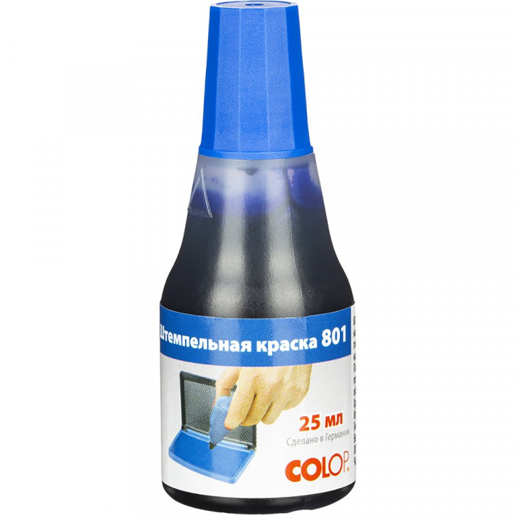 Краска штемп. на водн.глиц. основе COLOP 25мл синяя с дозат. арт.801