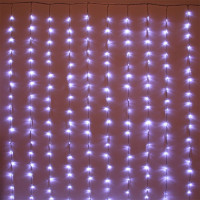 Гирлянда эл.д/дома занавес Дождь 1,5*2м 240LED "Водопад" цв.белый (с.провод) 8реж. арт.725-0600