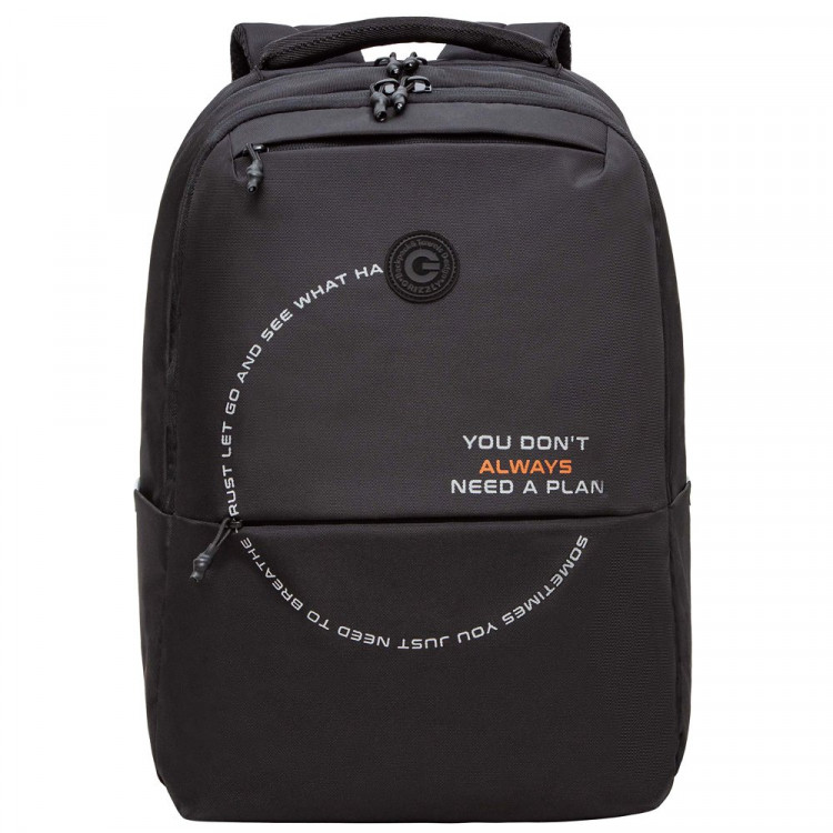 Рюкзак для мальчиков(Grizzly) арт.RU-537-5 /1 черный - кирпичный 29х43х15 см