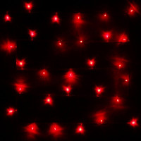 Гирлянда электрическая для дома точечная 16м 180LED цвет красный (светлый провод) 8режимов (можно соединять) арт.125-021