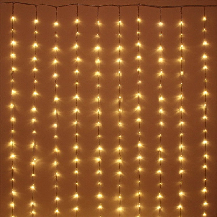 Гирлянда эл.д/дома занавес Водопад 3*2,5м 360LED (св.провод) цв.т.белый 8реж. арт.725-0601