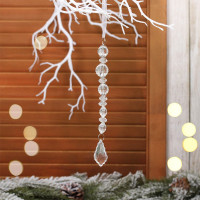 Украшение декор.подвеска "Капля. Сказочный блеск" 20см прозрачная арт.259-085