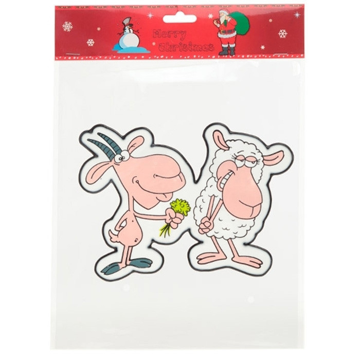 яяяУкрашение-наклейка на окно "Козлик и овечка" 20*14см арт.576550 яяяУкрашение-наклейка на окно "Козлик и овечка" 20*14см арт.576550