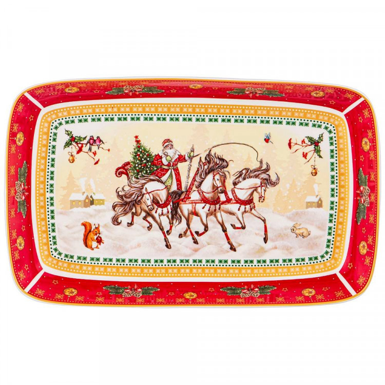 Блюдо "Тройка" 19см цв.красный арт.85-1646