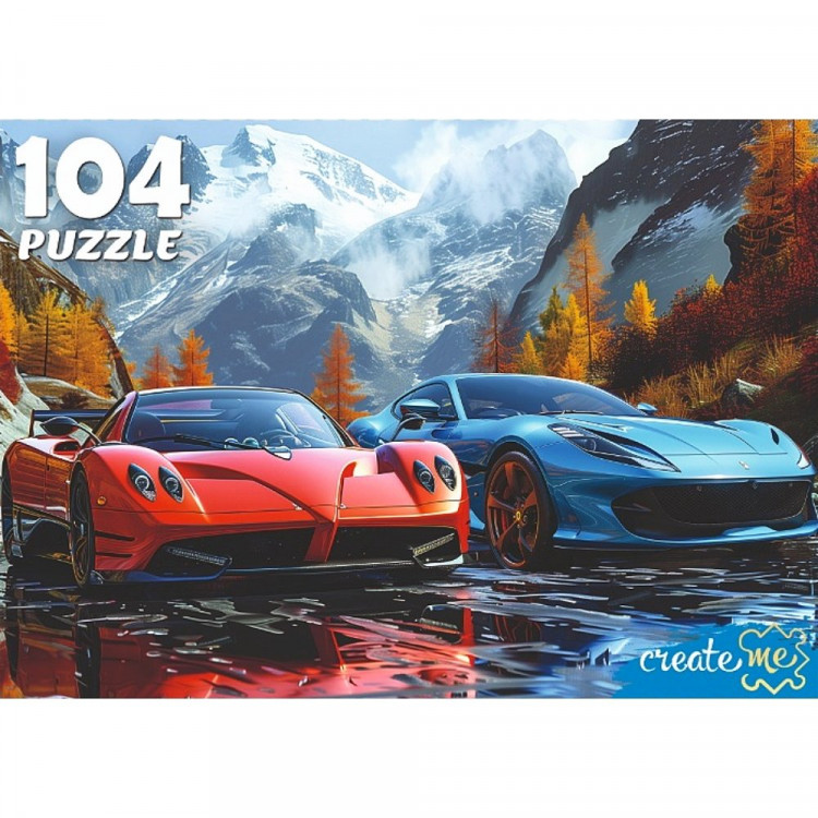 Пазл 104 элемента Два авто на фоне гор (РК) арт.Ф104-4533