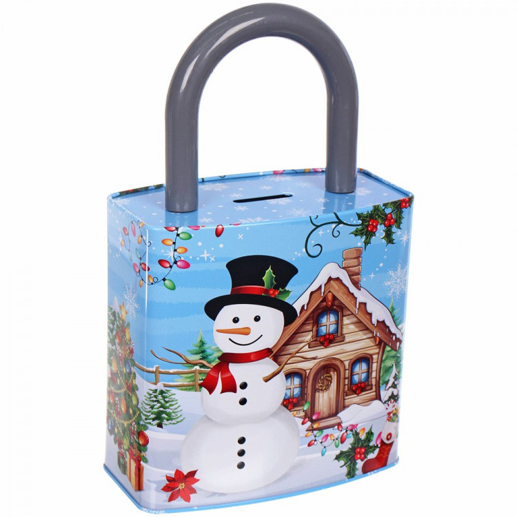 Банка-копилка жестяная "Сказочный снеговик" 16*9*26см арт.205-654 Банка-копилка жестяная "Сказочный снеговик" 16*9*26см арт.205-654