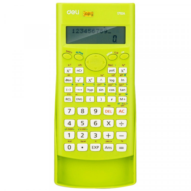 Калькулятор научный 240 функций Deli 88*23*165мм (E1710A/GRN) зеленый, одинарное питание