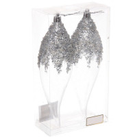 Украшение декор.подвеска пластик "Волшебная сказка" 19,5см цв.белый арт.107-6182