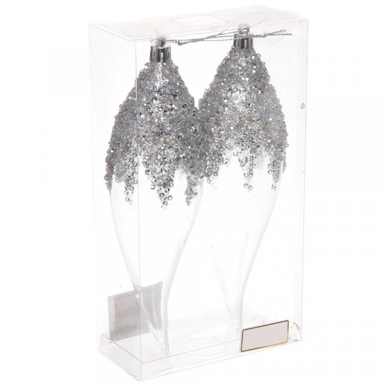 Украшение декор.подвеска пластик "Волшебная сказка" 19,5см цв.белый арт.107-6182