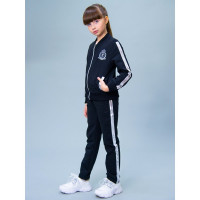 Костюм спортивный для девочки арт.1671/1671.2 размер 30/122-46/170 трикотажный цвет черный