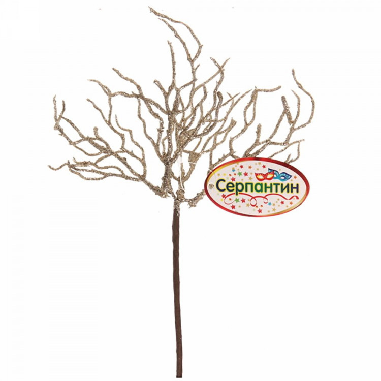 Украшение декоративное "Ветка" 28см "Метелица" шампань арт.201-1344