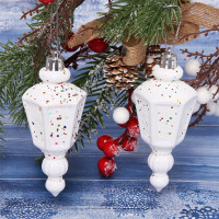 Фигурка на ёлку пластик 11см "Фонарик" 02шт/наб. цв.белый арт.916-0420