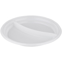 Тарелка пластик 2-секц. d-205мм, упаковка 10шт. (Ст.1/18)