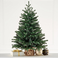 Елка настольная 90см (хвоя литая+ПВХ, подставка пенёк+мешковина) "Верона" арт.ЕНВР 09