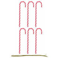Украшение декор.подвеска "Посох Санты" 15см 06шт/наб. цв.белый/красный арт.94663