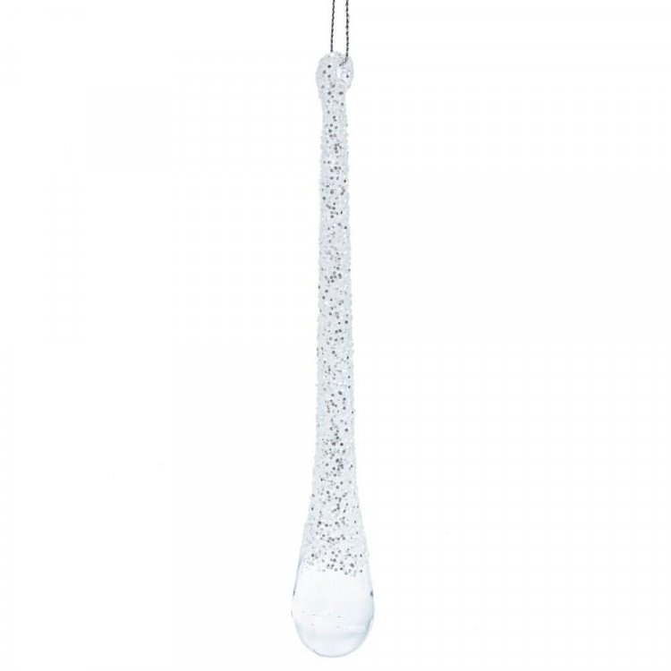 Украшение декор.подвеска "Капля" 20см прозрачная арт.808062